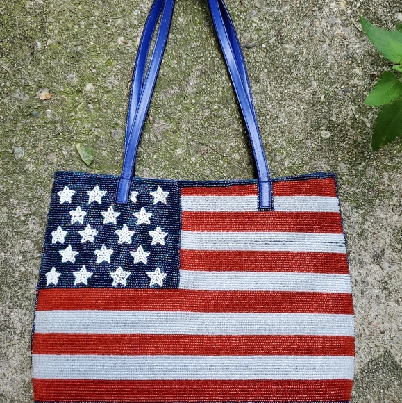 American Flag USA bead Purse - Picture 1 of 4